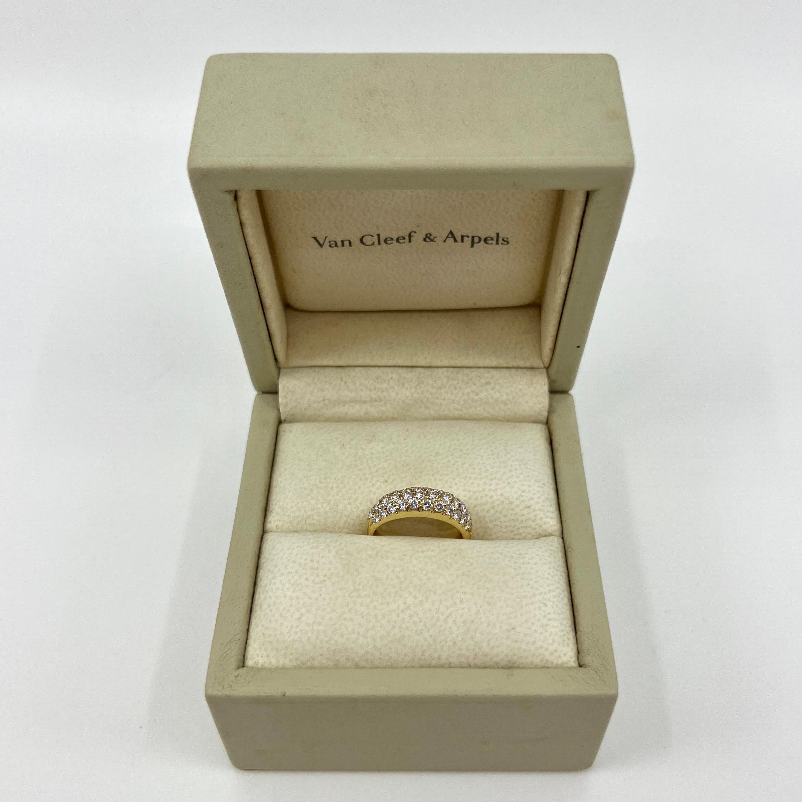 Seltener Vintage Van Cleef & Arpels Pavé Diamant 18k Gelbgold Band Dome Ring 5