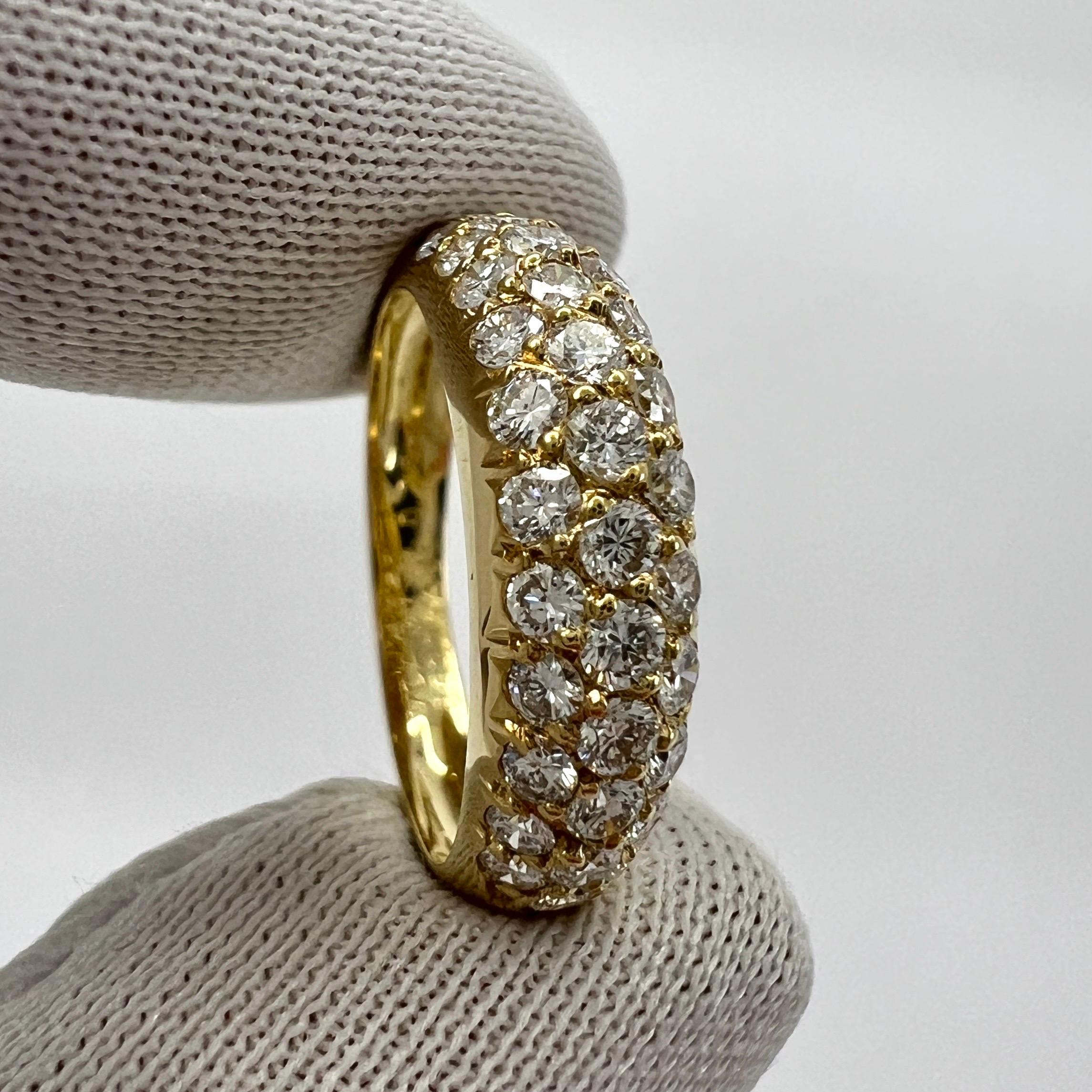 Women's or Men's Rare Vintage Van Cleef & Arpels Pavé Diamond 18k Yellow Gold Band Dome Ring