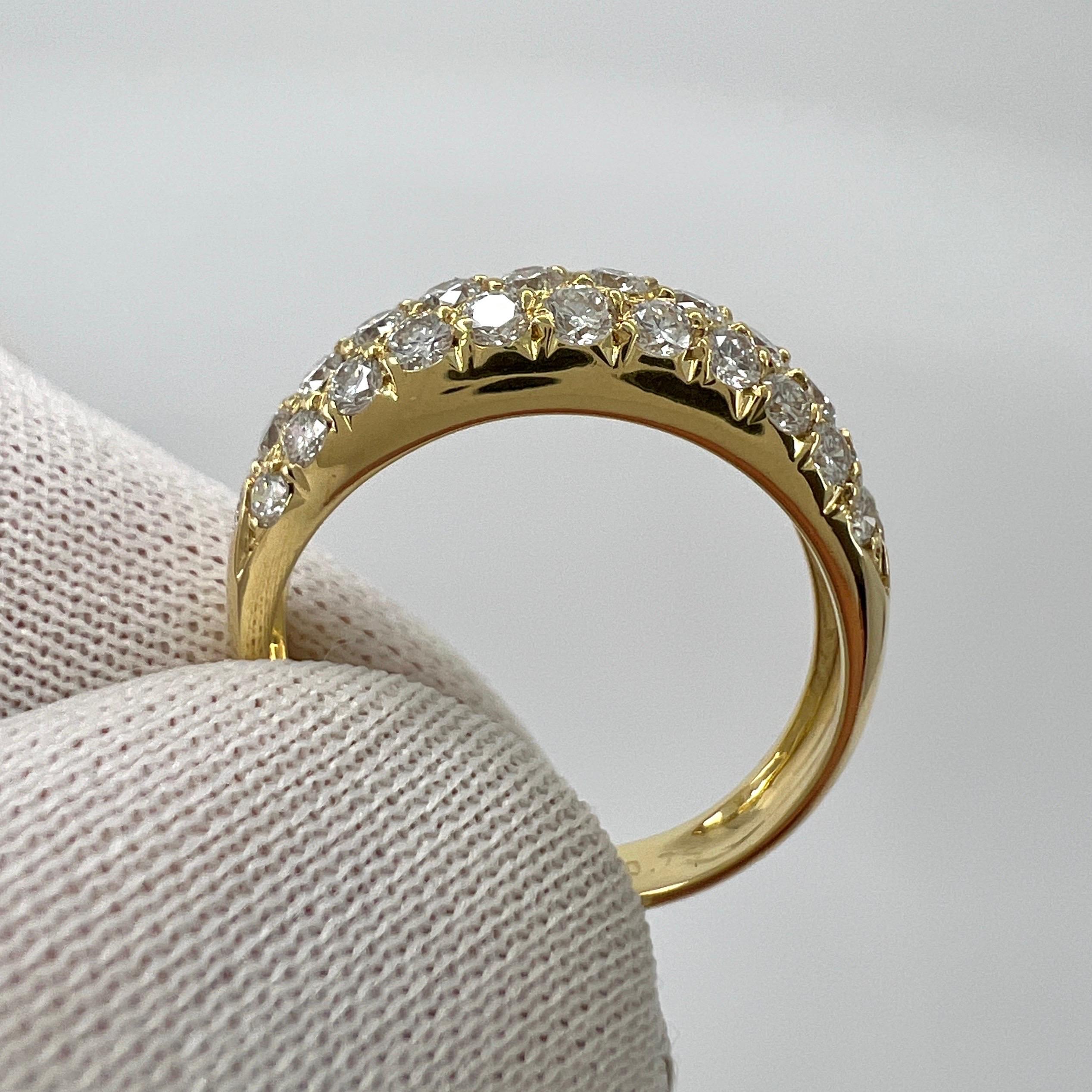 Seltener Vintage Van Cleef & Arpels Pavé Diamant 18k Gelbgold Band Dome Ring 1