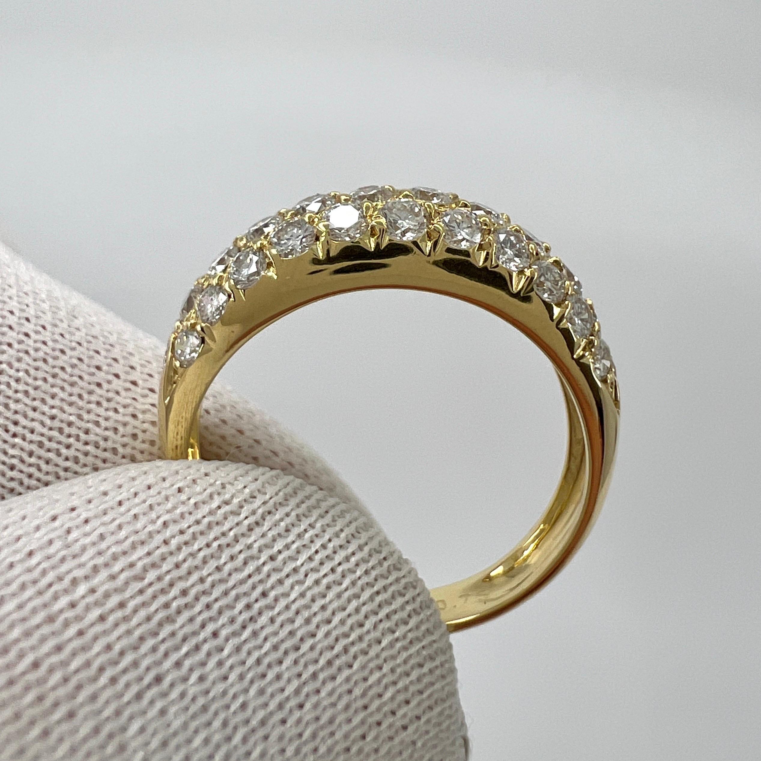 Rare Vintage Van Cleef & Arpels Pavé Diamond 18k Yellow Gold Band Dome Ring 1