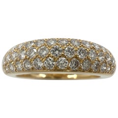 Raro anello vintage Van Cleef & Arpels con pavé di diamanti in oro giallo 18 carati a forma di cupola