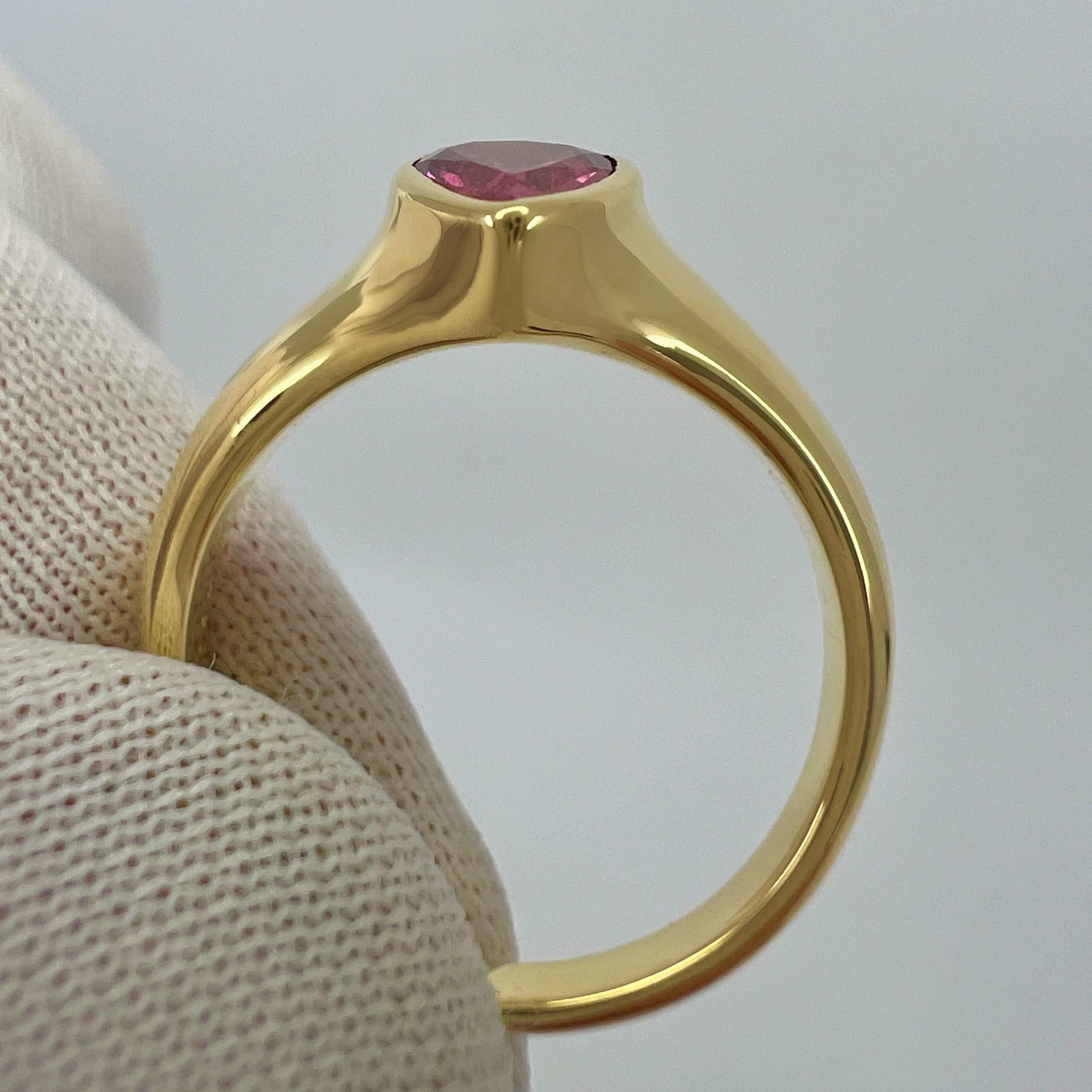 Rare Vintage Van Cleef & Arpels Pink Tourmaline Pear Cut 18k Yellow Gold Ring For Sale 6