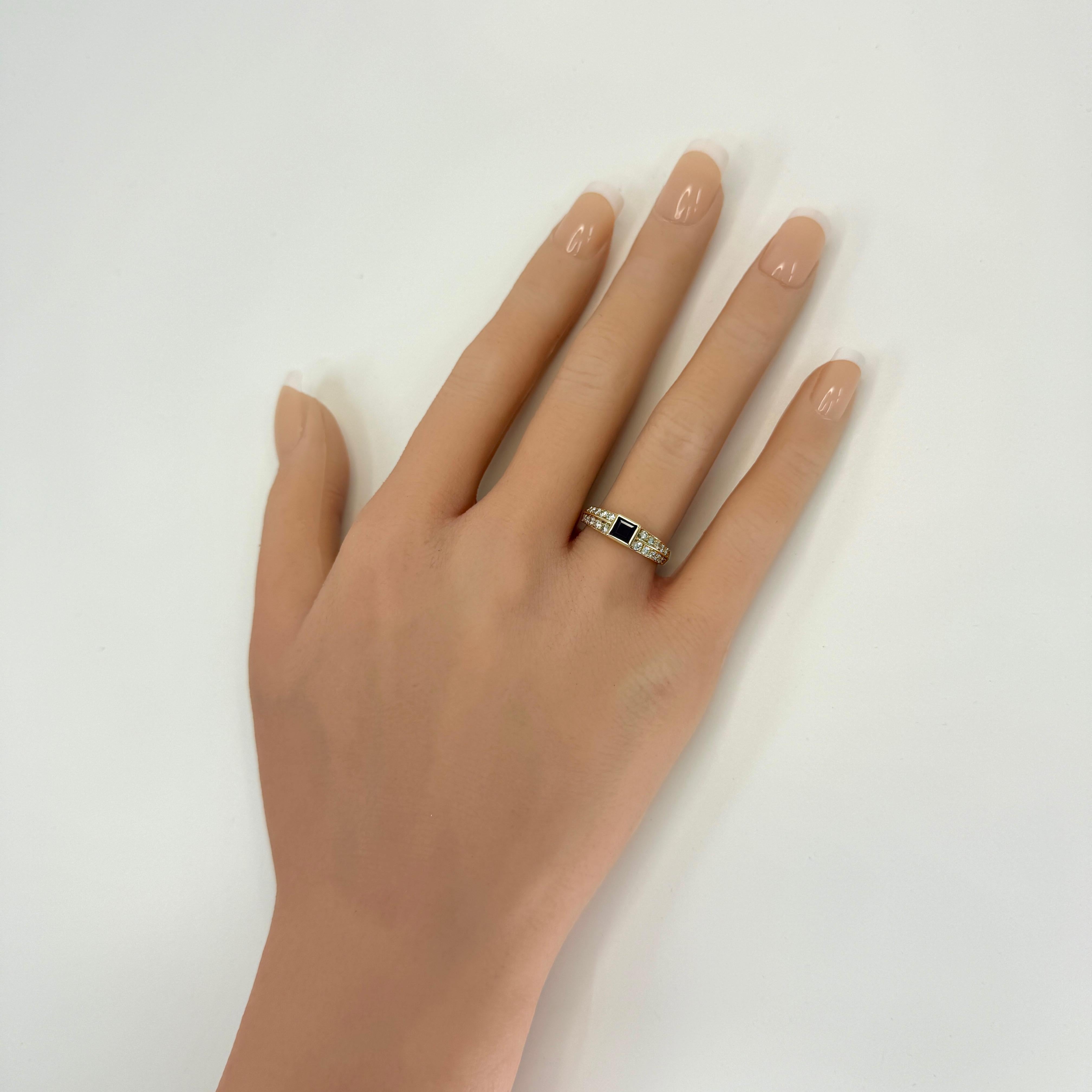 Rare Vintage Van Cleef & Arpels Princess Cut Ruby & Diamond 18k Yellow Gold Ring For Sale 5