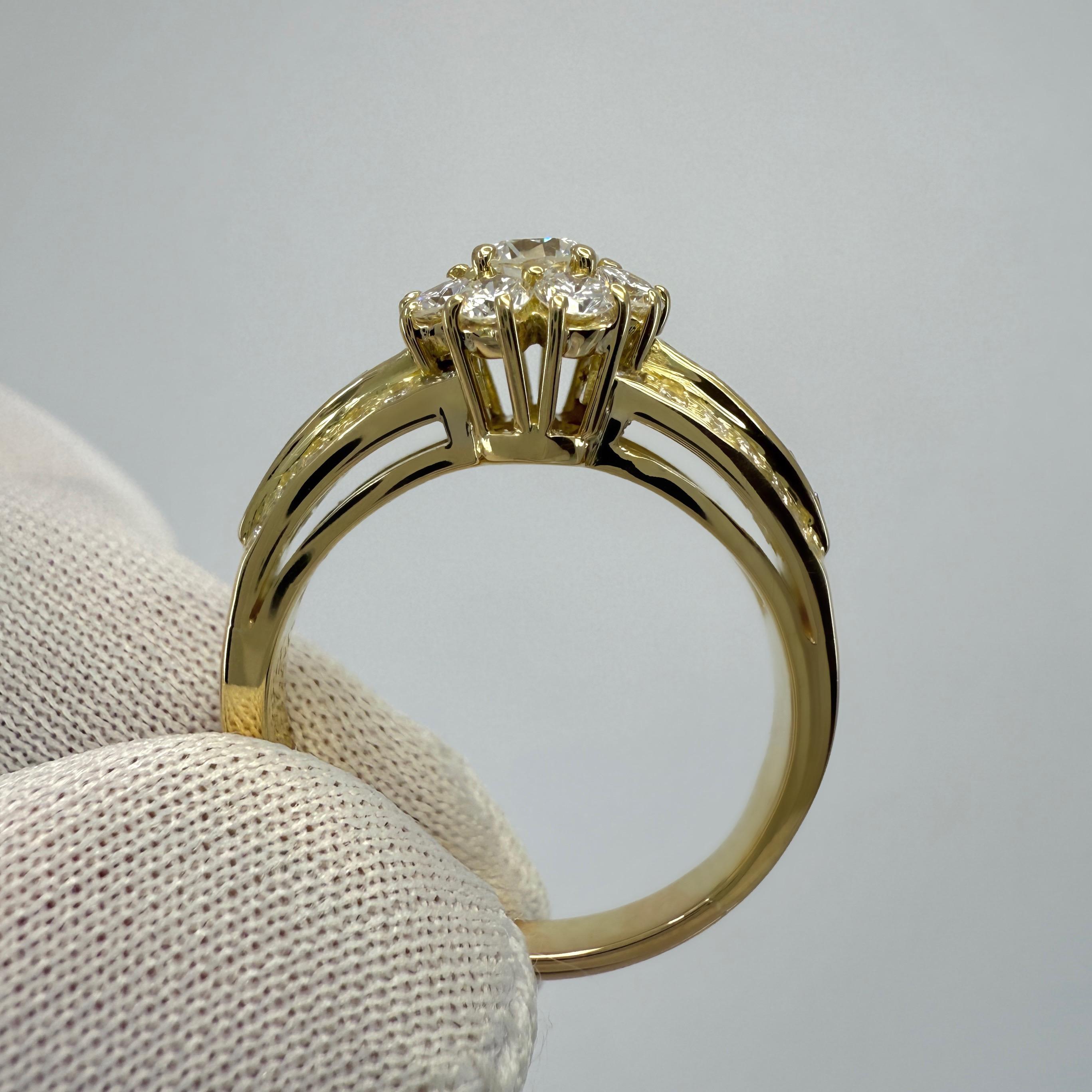 Raro anello d'epoca Van Cleef & Arpels con diamanti tondi e baguette a fiore Fleurette in vendita 6