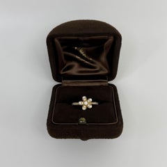 Rare Vintage Van Cleef & Arpels Socrate Diamond 18k Yellow Gold Flower Ring