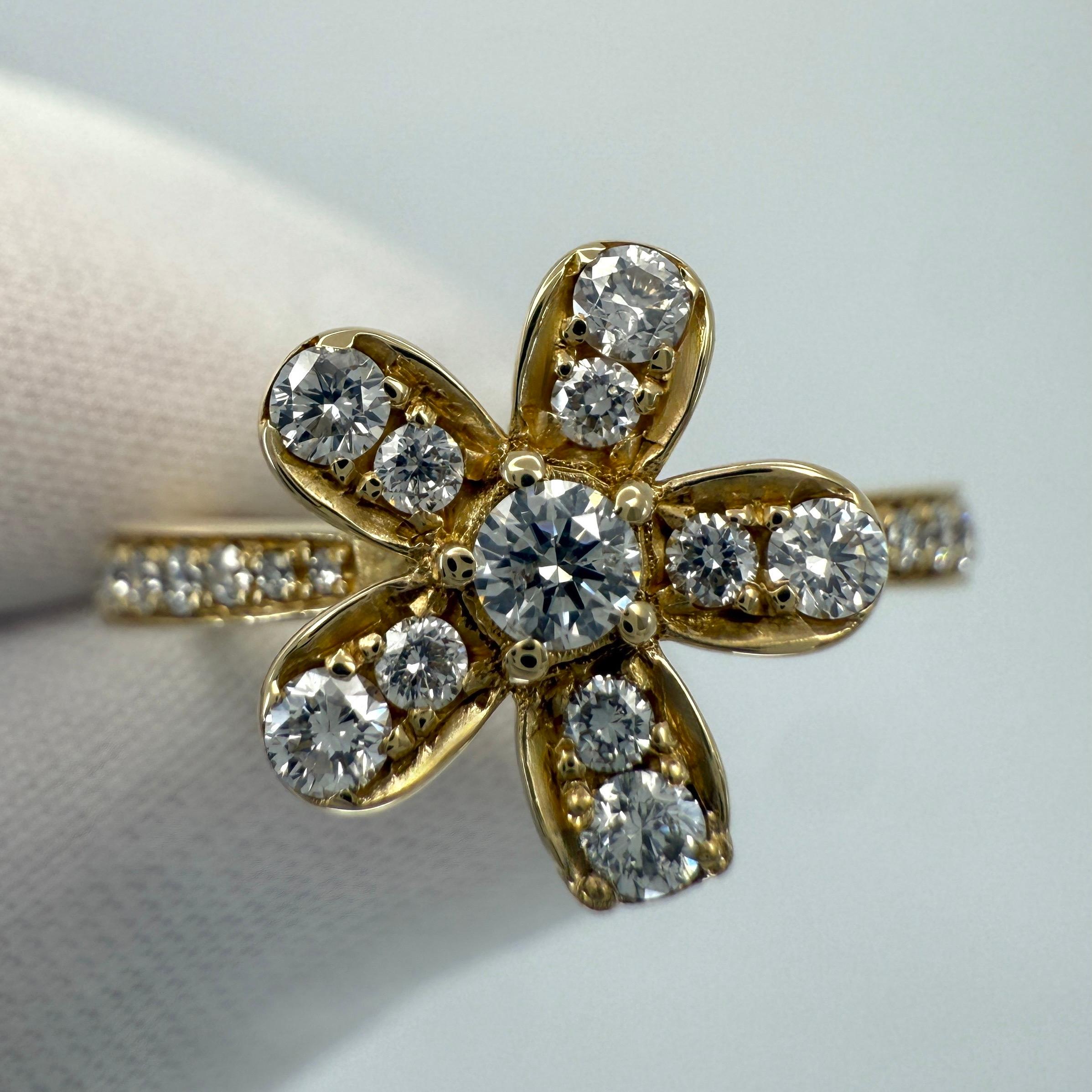 Taglio rotondo Raro anello vintage Van Cleef & Arpels Socrate con diamante in oro giallo 18 ct. in vendita