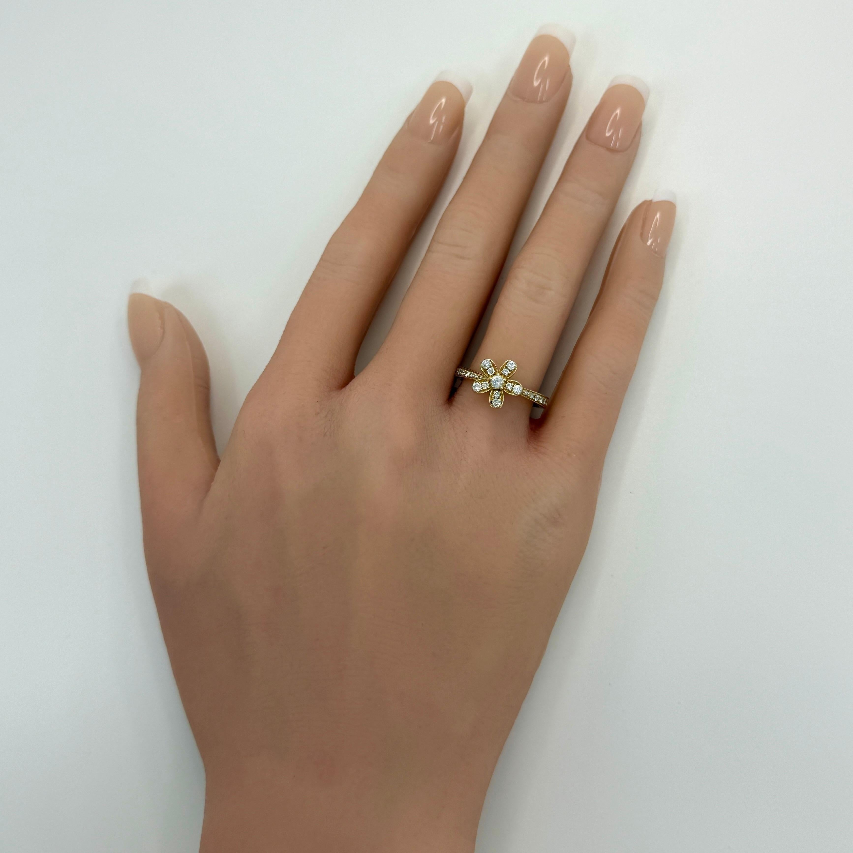 Raro anello vintage Van Cleef & Arpels Socrate con diamante in oro giallo 18 ct. In condizioni ottime in vendita a Birmingham, GB