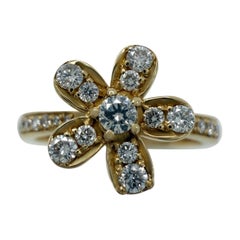 Rare Vintage Van Cleef
Arpels Socrate Diamond 18k Yellow Gold Flower Ring