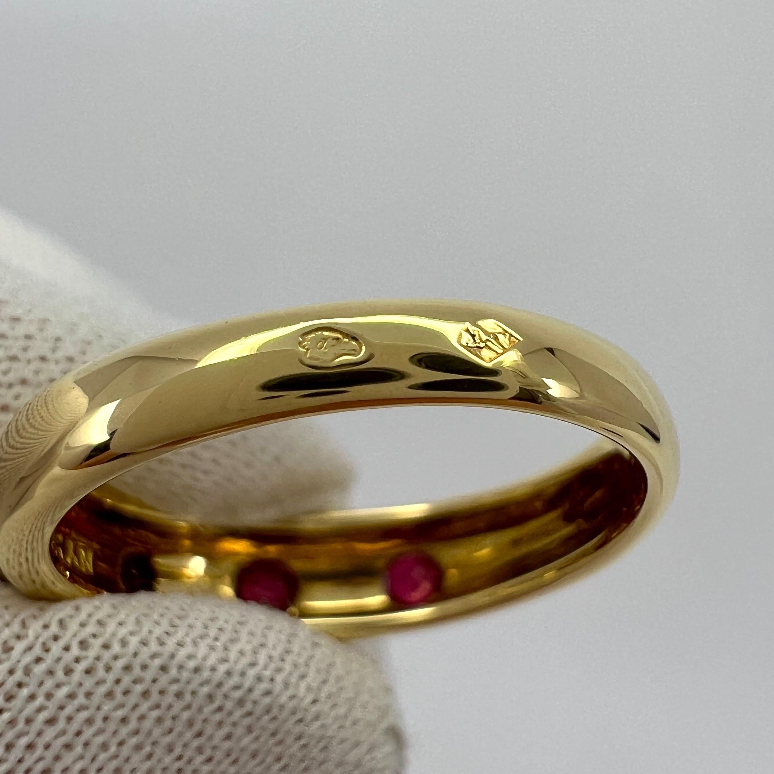 Rare Vintage Van Cleef & Arpels Star Set Ruby 18k Yellow Gold Three Stone Ring For Sale 6