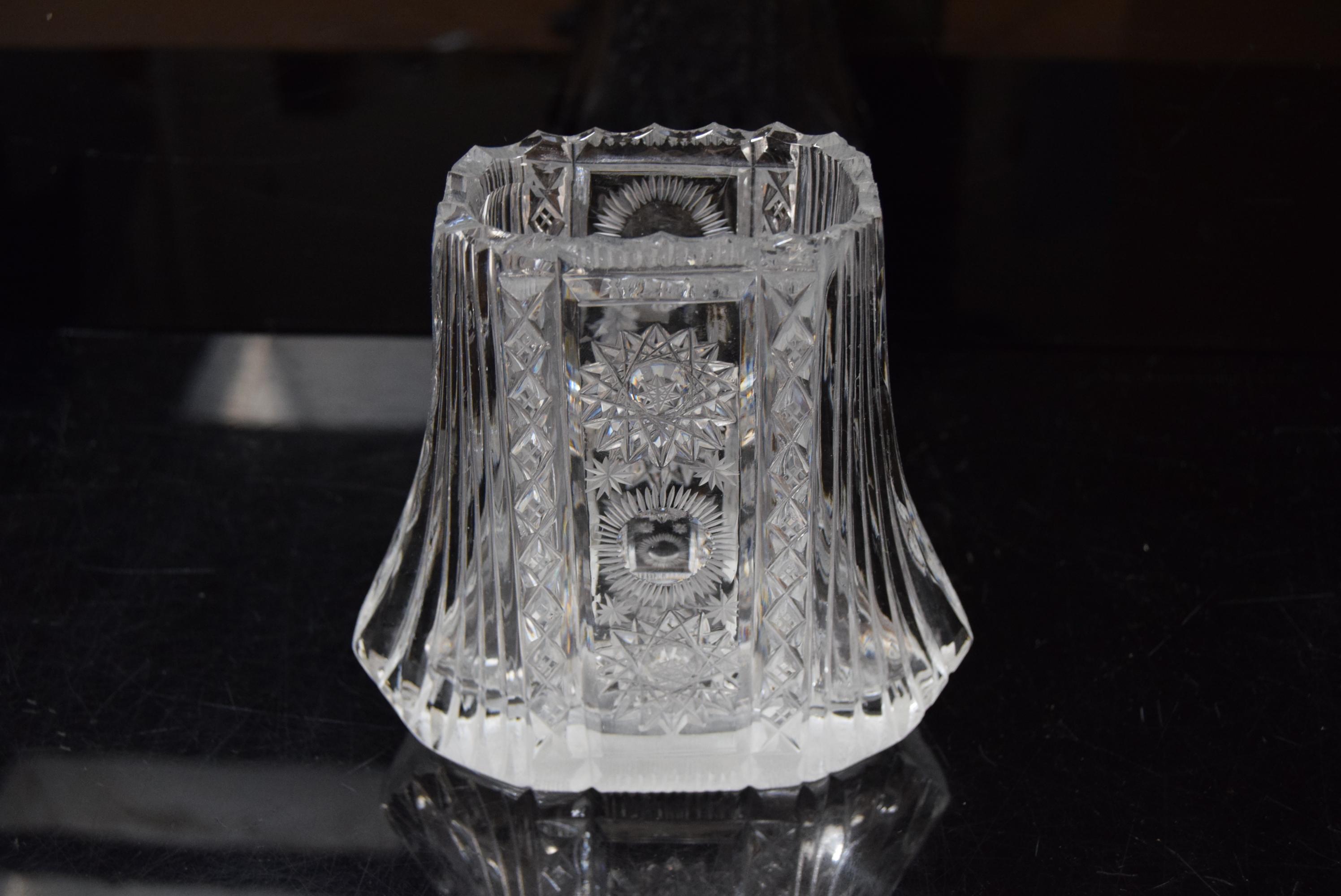 Rare Vintage Vase, Cut Crystal Glass, Bohemia in the, 1960s In Good Condition For Sale In Praha, CZ
