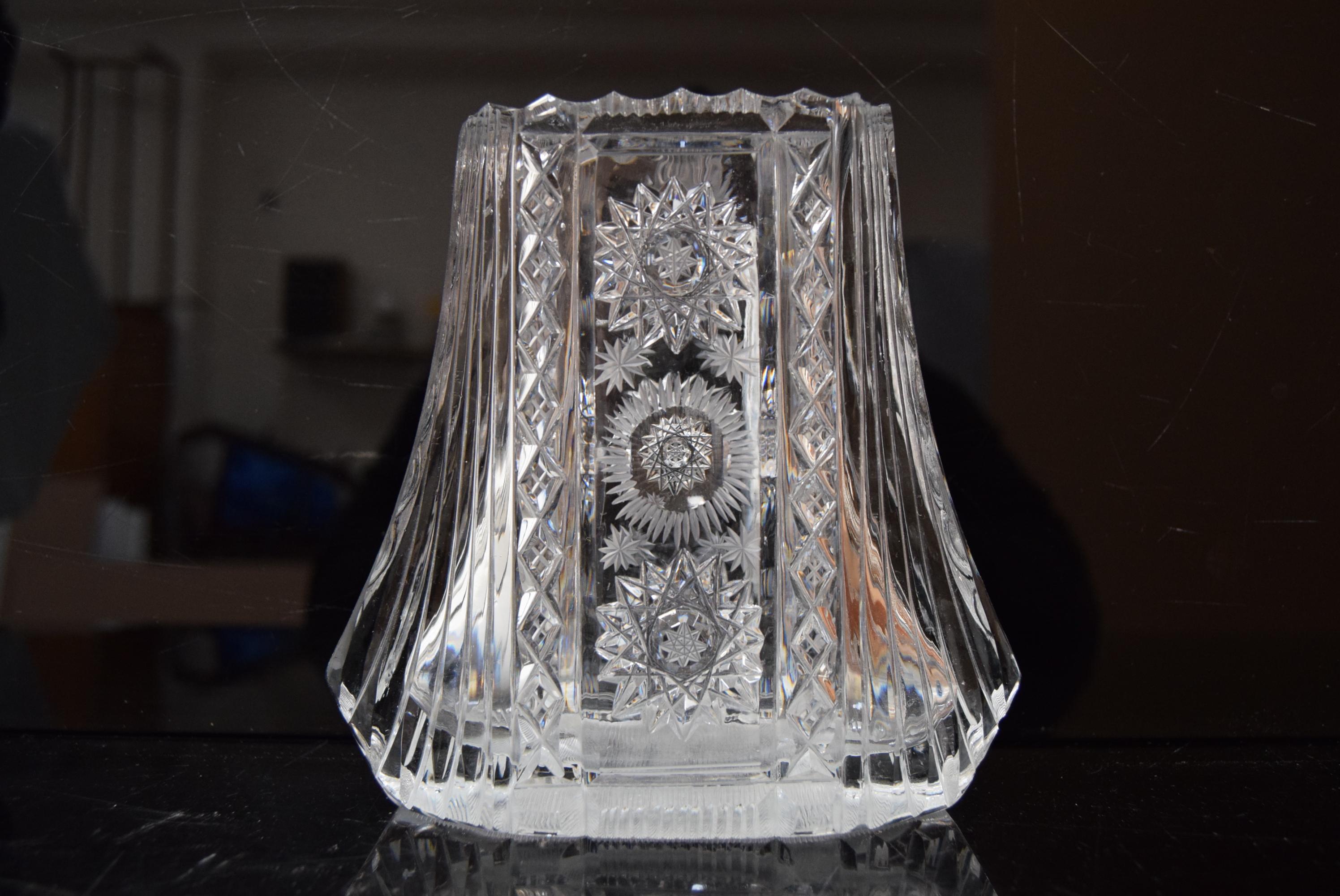 Rare Vintage Vase, Cut Crystal Glass, Bohemia in the, 1960s For Sale 1