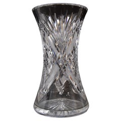 Vase vintage rare, verre de cristal taillé, Bohème, années 1960. 