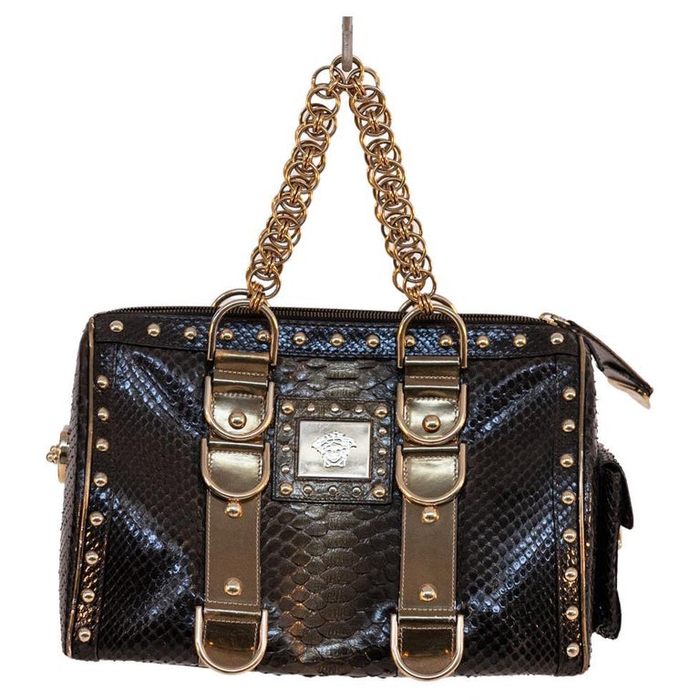 Rare Vintage Versace Handbag in Leather For Sale at 1stDibs