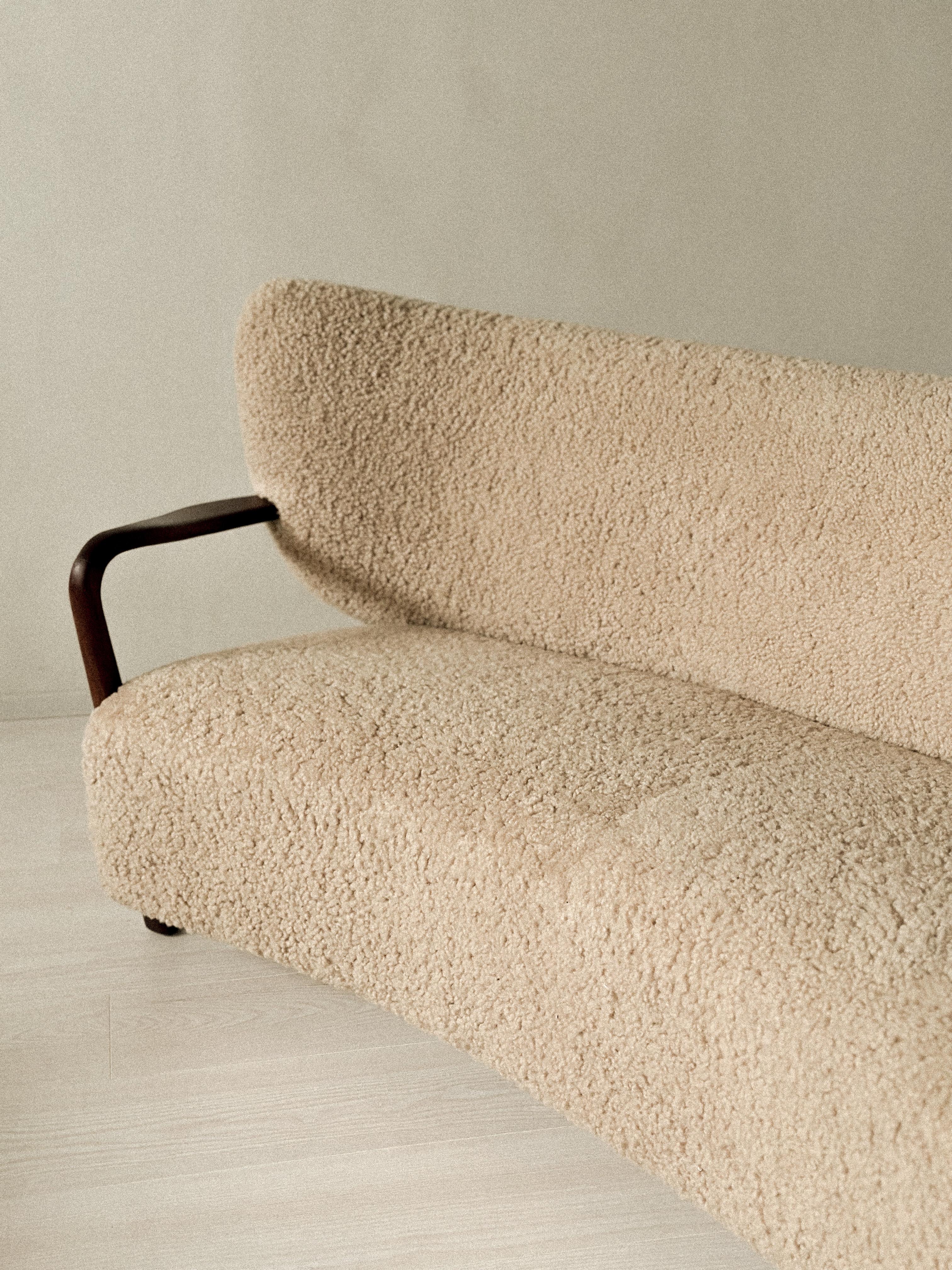 Raro divano Viggo Boesen d'epoca in shearling, prodotto da Hos Wulff, Danimarca 1930 in vendita 8