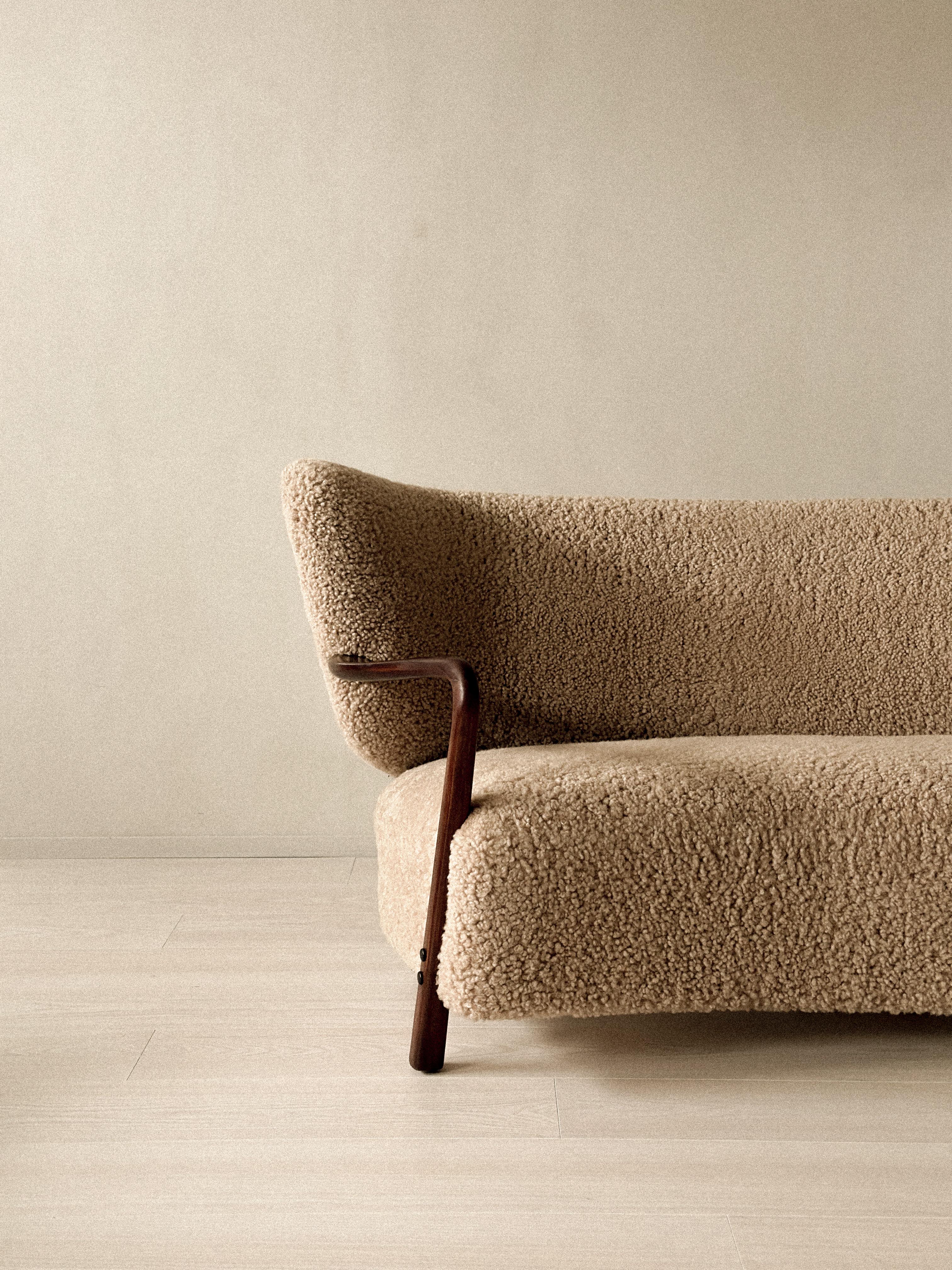 Raro divano Viggo Boesen d'epoca in shearling, prodotto da Hos Wulff, Danimarca 1930 in vendita 12