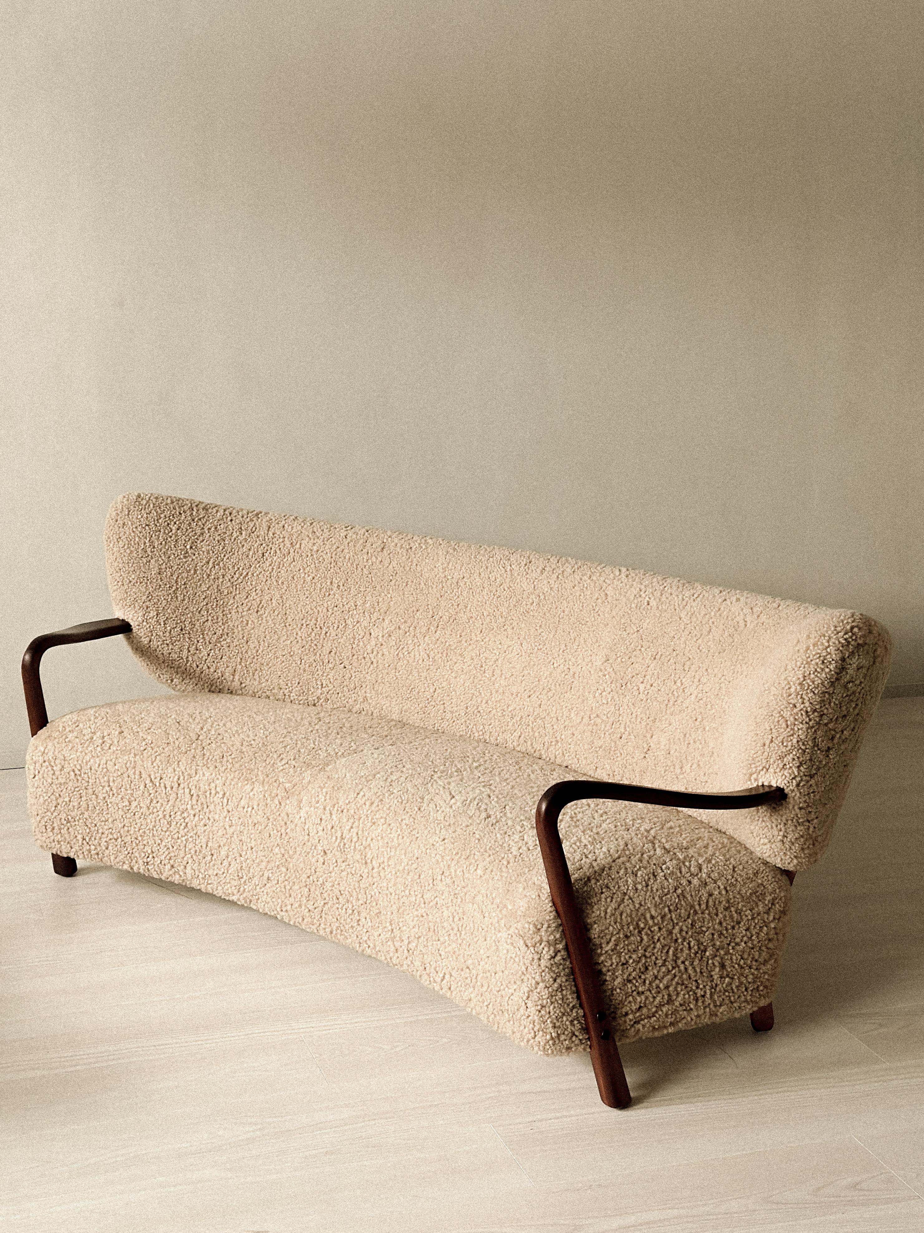 Raro divano Viggo Boesen d'epoca in shearling, prodotto da Hos Wulff, Danimarca 1930 in vendita 13