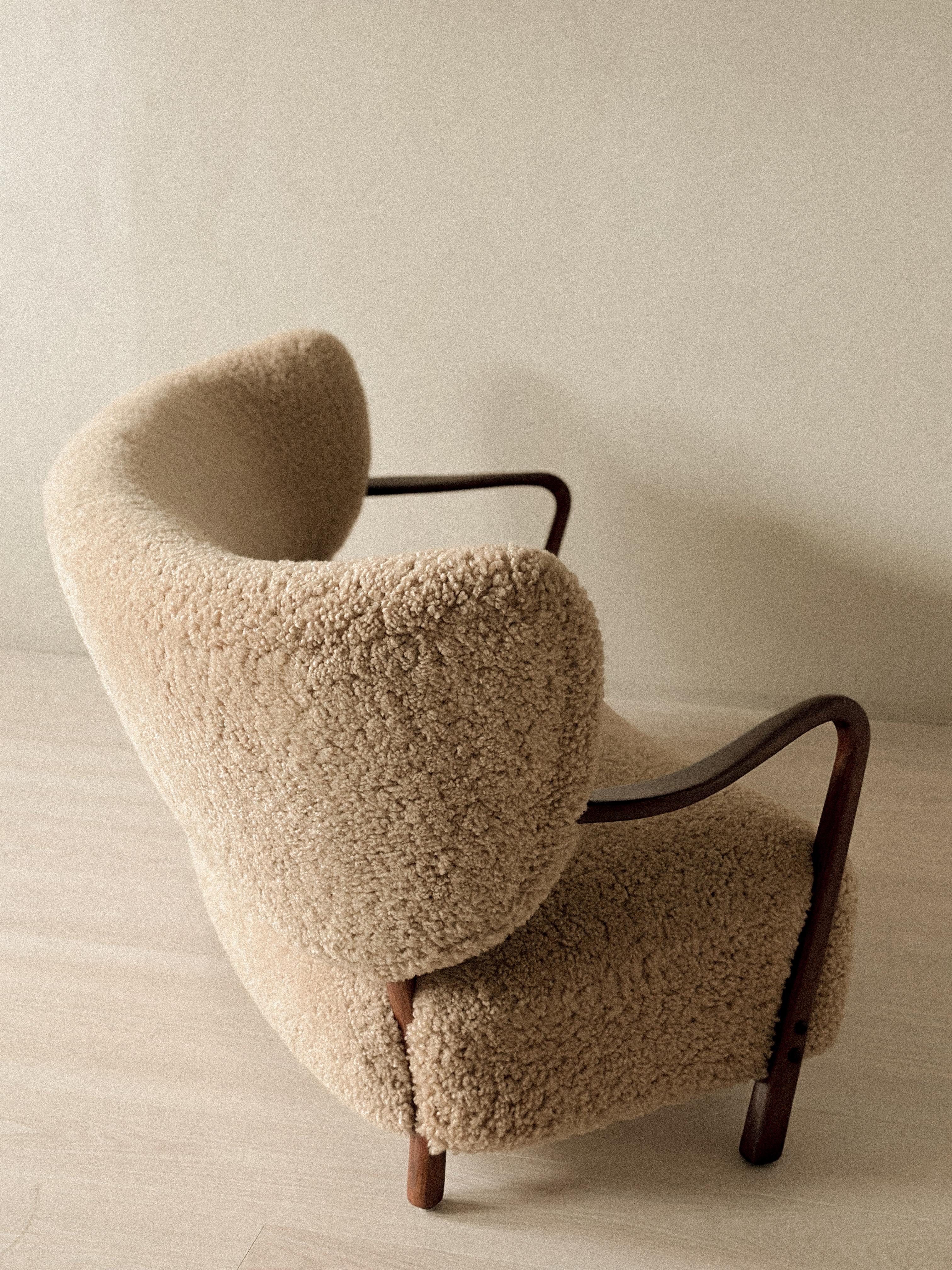 Raro divano Viggo Boesen d'epoca in shearling, prodotto da Hos Wulff, Danimarca 1930 in vendita 1