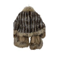 Rare Vintage Yves Saint Laurent Fur Poncho Size 38