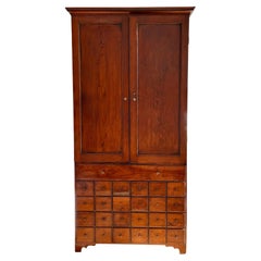 Antique Rare Virginia, Richmond School, Yellow Pine Apothecary Cupboard, 1790-1820