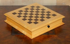 RARE VISCOUNT DAVID LINLEY SATiNWOOD & BURR WALNUT CHESSBOARD & BACKGAMMON