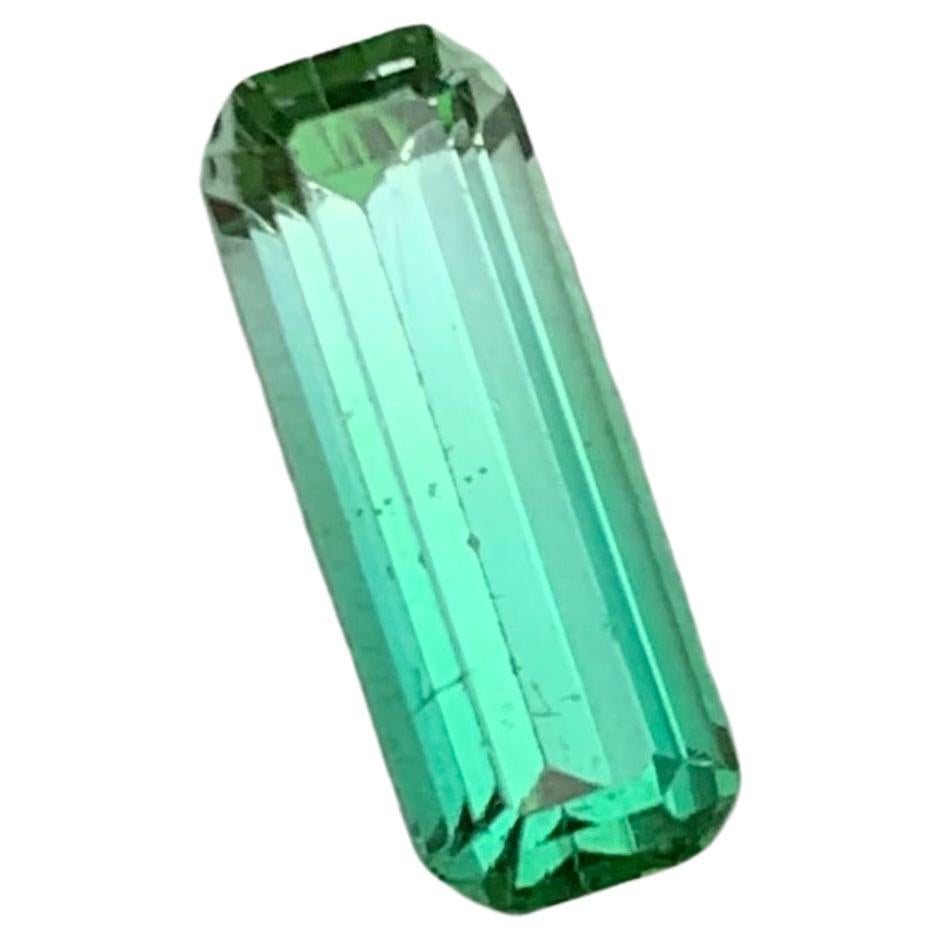 Rare Vivid Bluish Green Bicolor Tourmaline Gemstone 2.25 Ct Emerald Cut for Ring en vente