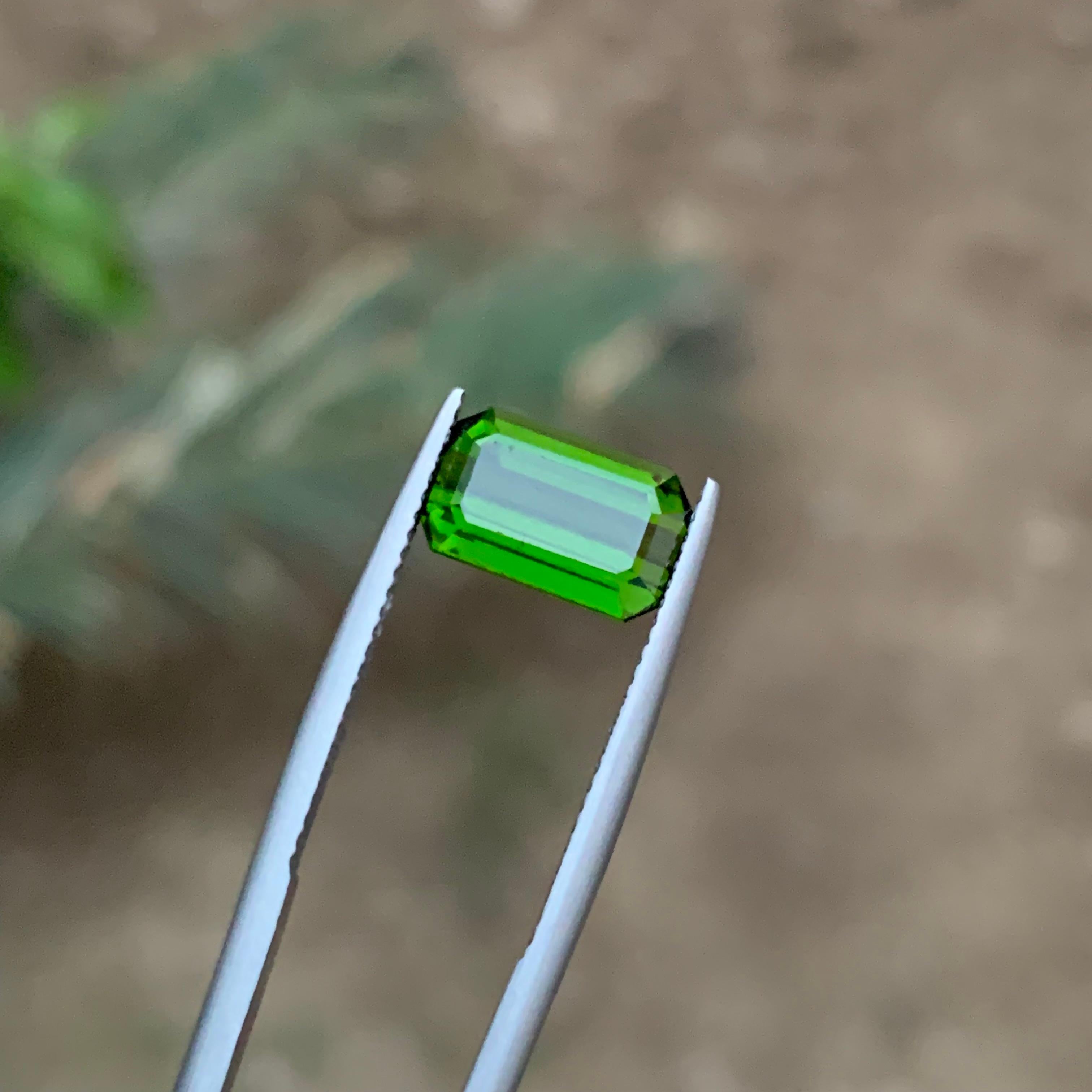 Rare Vivid Green Tourmaline Gemstone, 3.35 Ct Emerald Cut for Ring/Necklace For Sale 7