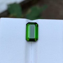 Rare Vivid Green Tourmaline Gemstone, 3.35 Ct Emerald Cut for Ring/Necklace