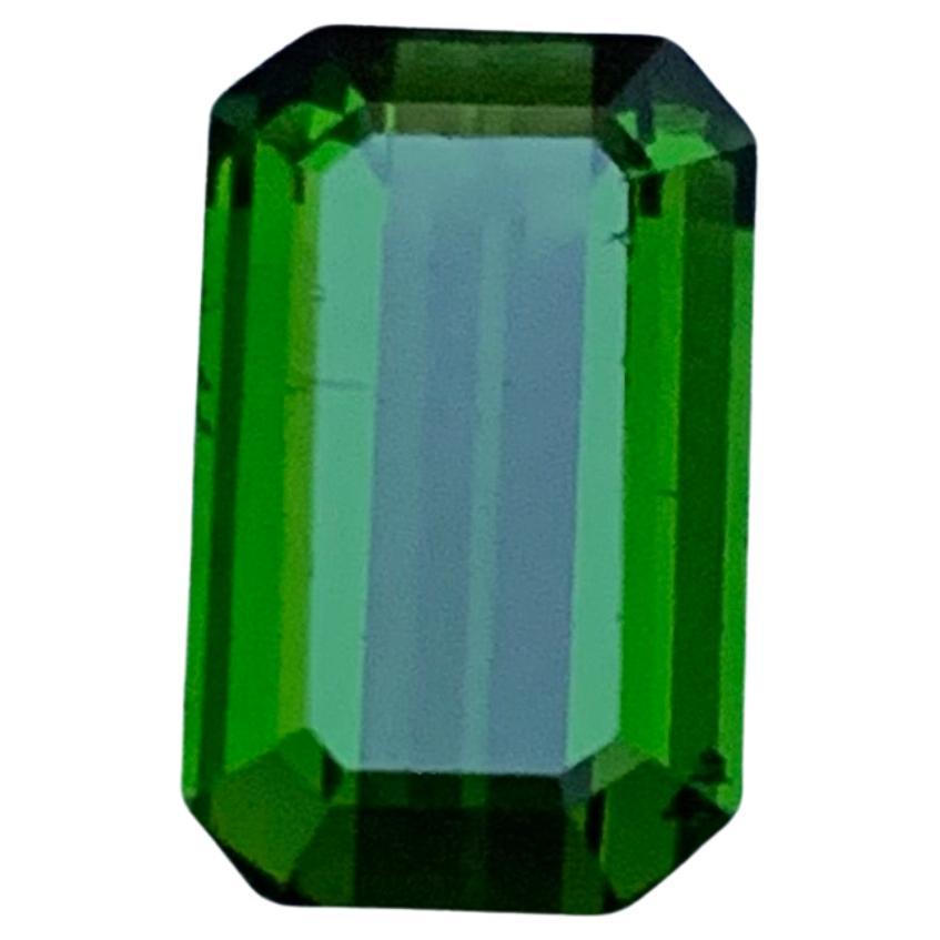 Rare Vivid Green Tourmaline Gemstone, 3.35 Ct Emerald Cut for Ring/Necklace