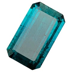 Rare Vivid Neon Blue Tourmaline Gemstone, 6.60 Ct Emerald Cut for Pendant/Ring