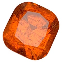 Seltener Vivid Orange Natürlicher Mandarin/Spessartin Granat Edelstein, 3,60 Karat Cushion 