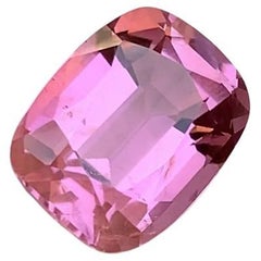 Rare Vivid Pink Natural Tourmaline Gemstone, 3.85 Ct Cushion Cut-Ring Jewelry 