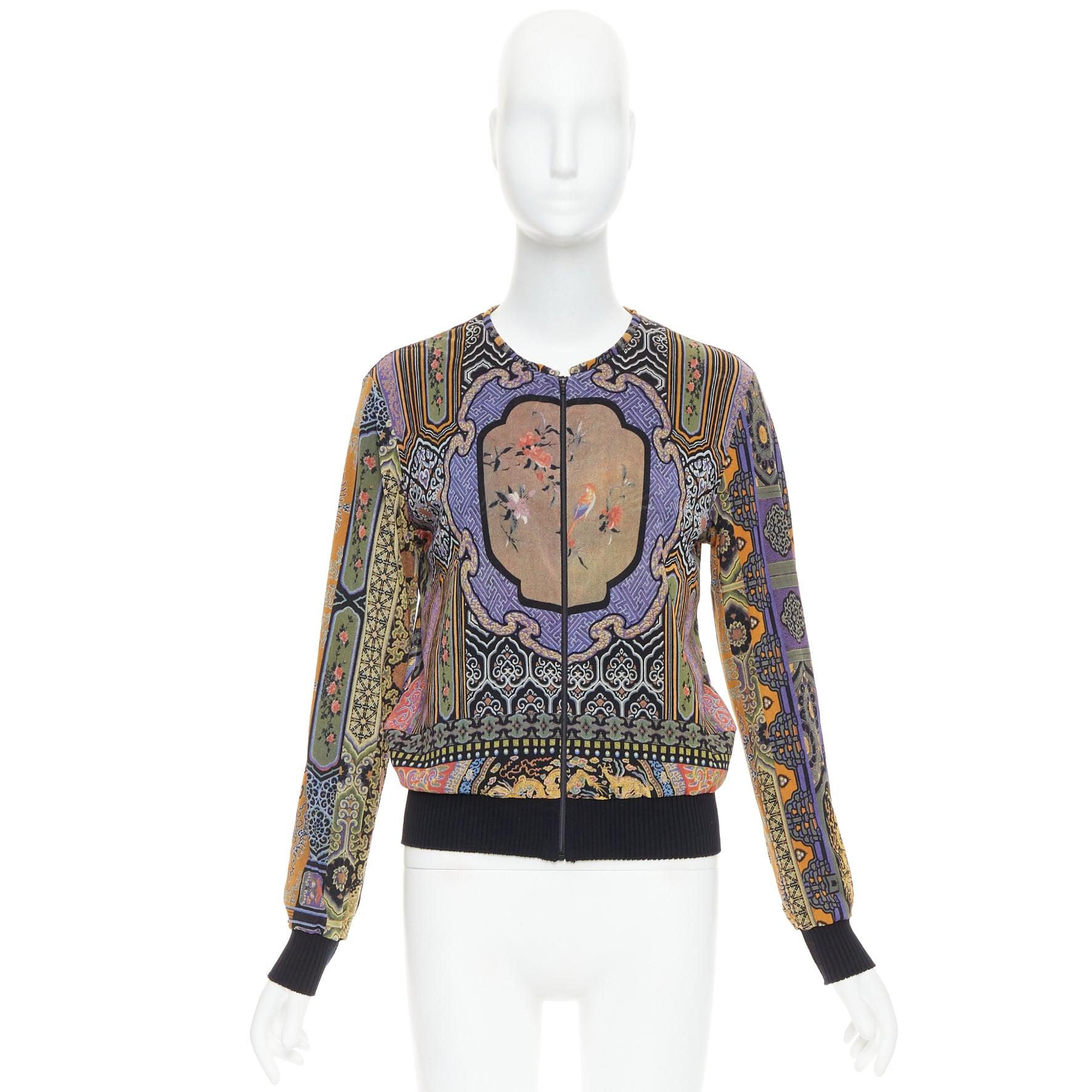 rara chaqueta bomber con estampado de pájaros dragón Dinastía chinoiserie morada VIVIENNE TAM en venta 5