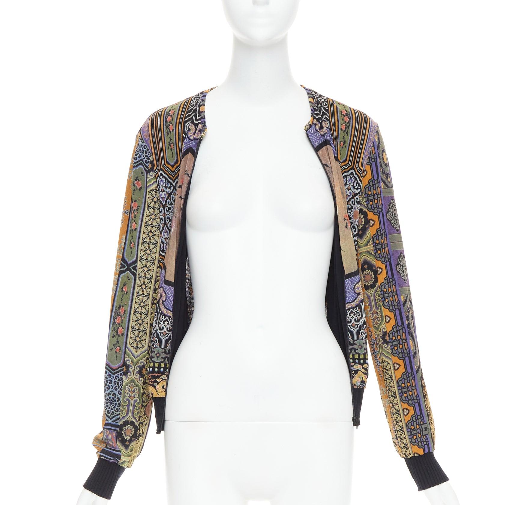 rara chaqueta bomber con estampado de pájaros dragón Dinastía chinoiserie morada VIVIENNE TAM Gris en venta