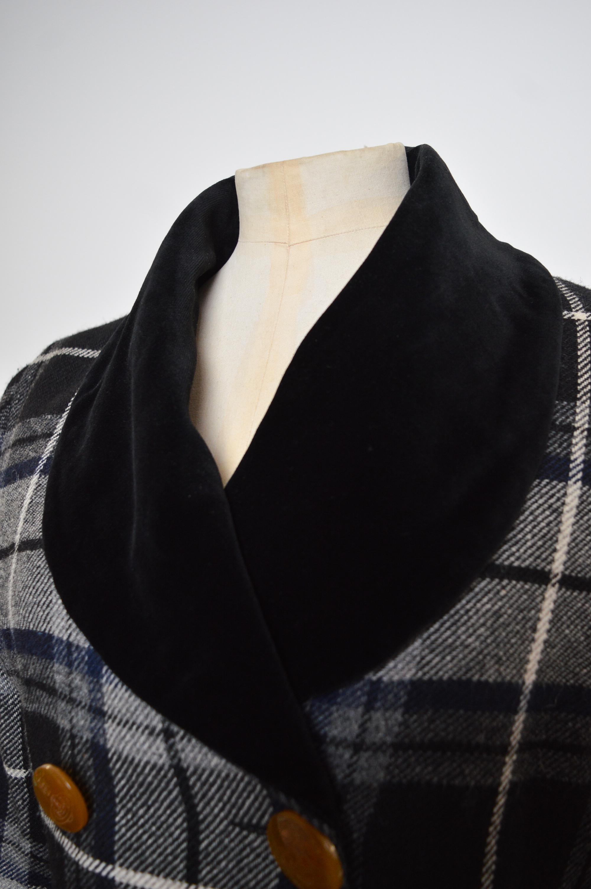 Rare Vivienne Westwood 3 Suisses AW 1995/ 1996 Collab Checked Tartan Wool Coat  For Sale 4