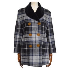 Retro Rare Vivienne Westwood 3 Suisses AW 1995/ 1996 Collab Checked Tartan Wool Coat 