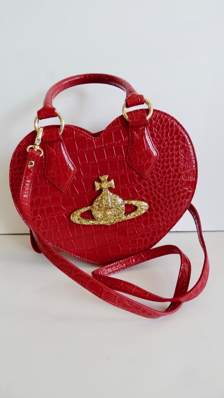 Auth Vivienne Westwood Anglomania Handbag Bag Red Heart Shaped