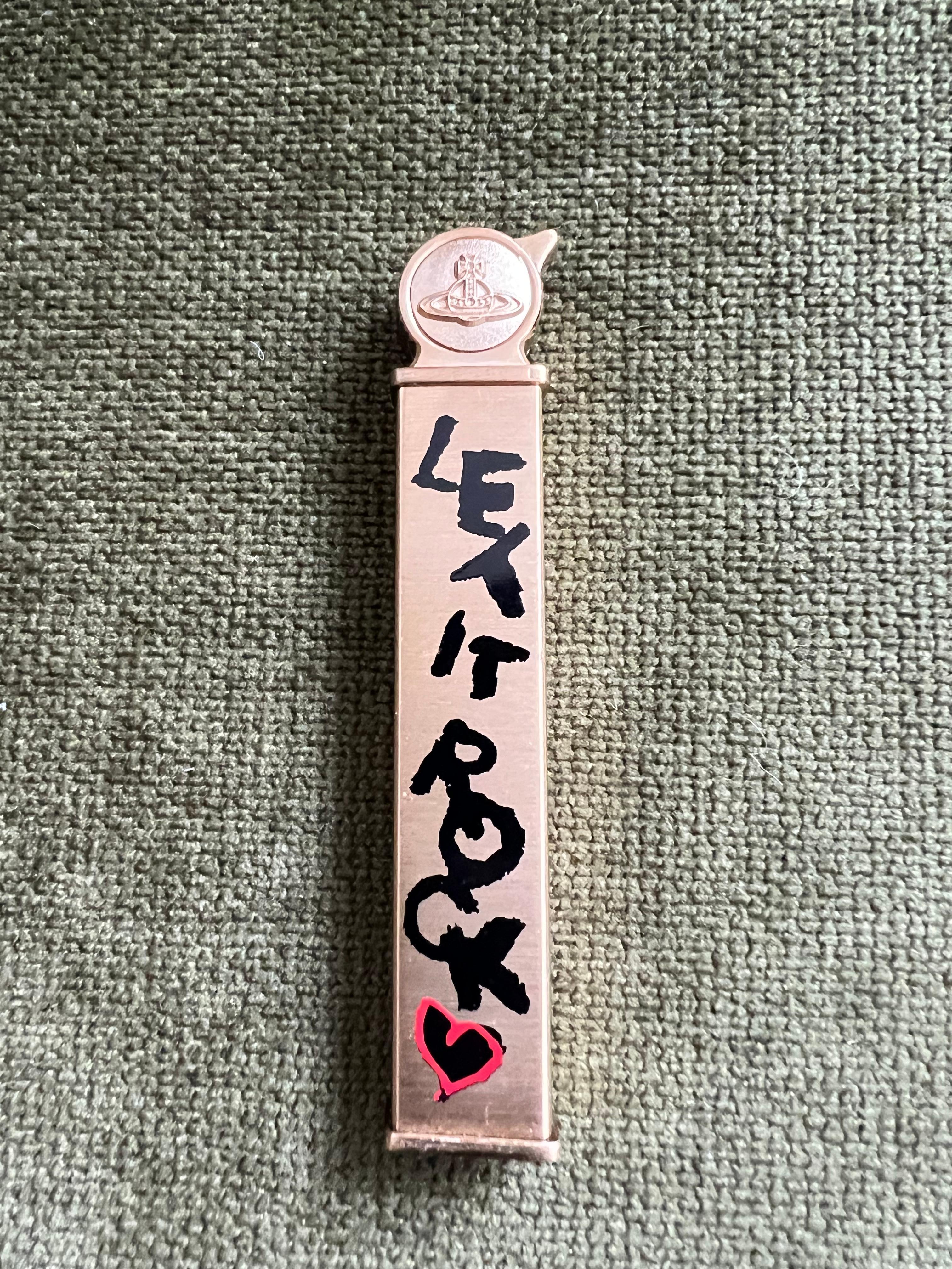 Women's or Men's Rare “Vivienne Westwood” Retro Vintage Slim Gold Lighter, British Punk/Rock