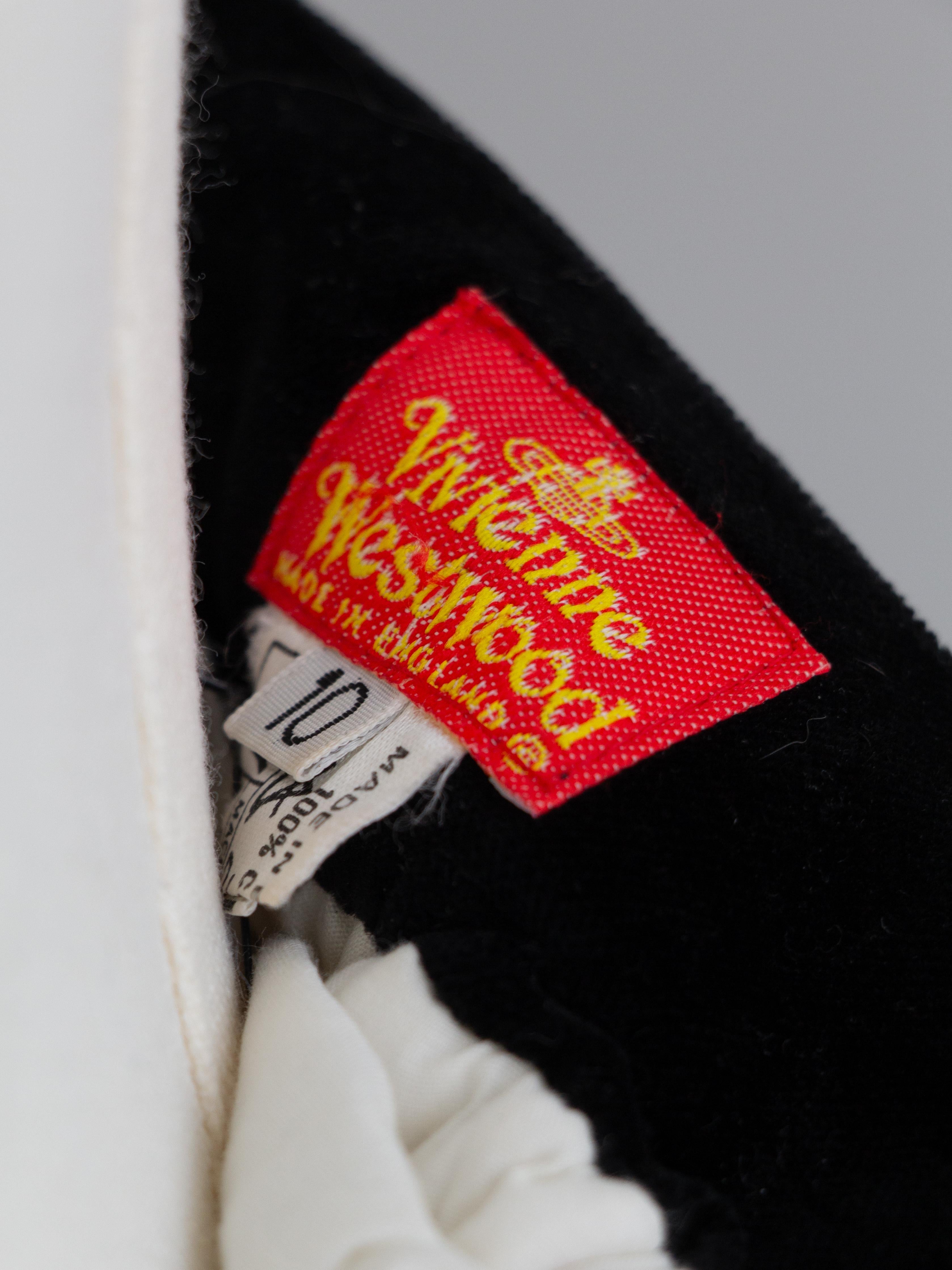 Rare Vivienne Westwood Vintage 90s Black Velvet White Tulle Bustle Mini Skirt 8