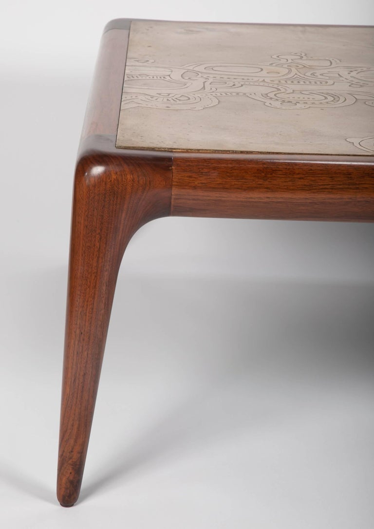 Rare Vladimir Kagan Coffee Table with Unique Bronze Relief ...