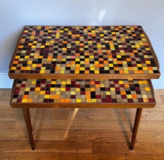 Rare Vladimir Kagan Mosaic Nesting Tables for Kagan-Dreyfuss, circa 1955