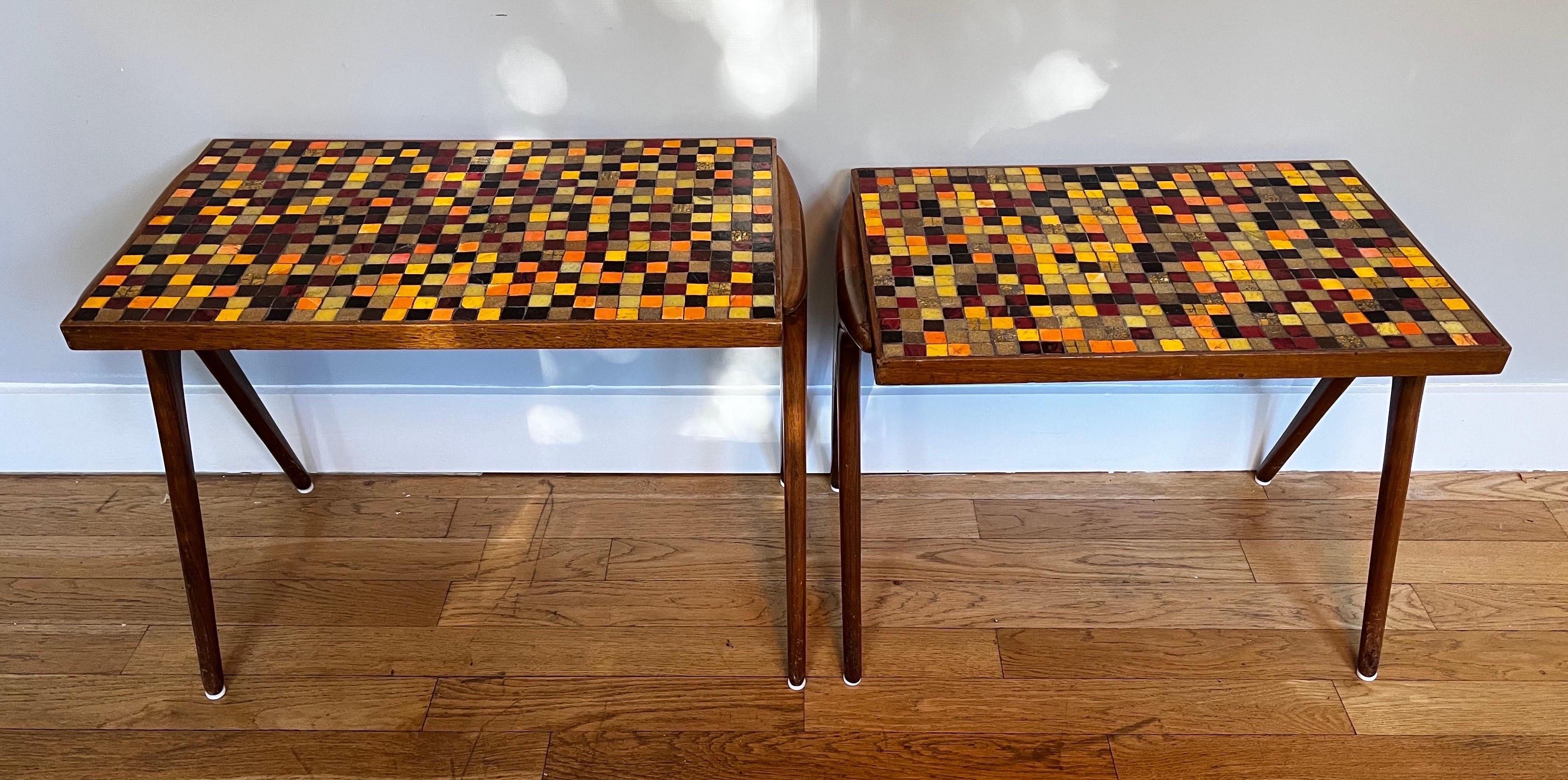 Rare table gigogne en mosaïque de Vladimir Kagan pour Kagan-Dreyfuss, vers 1955 en vente 2