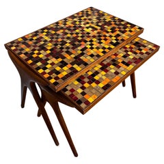 Rare Vladimir Kagan Mosaic Nesting Tables for Kagan-Dreyfuss, circa 1955