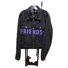 RARE Vlone Friends Black / Purple Denim Jacket size Large