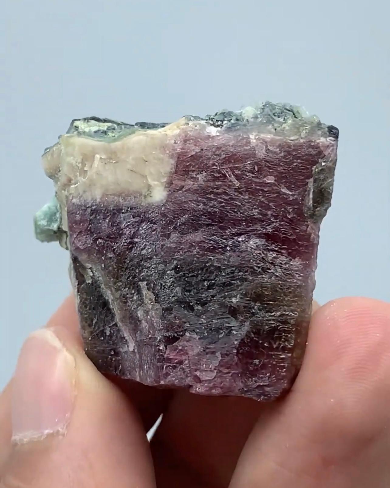 American Craftsman Rare Vorobyevite Alkali Beryl On Rubilite Tourmaline Crystal From Afghanistan For Sale