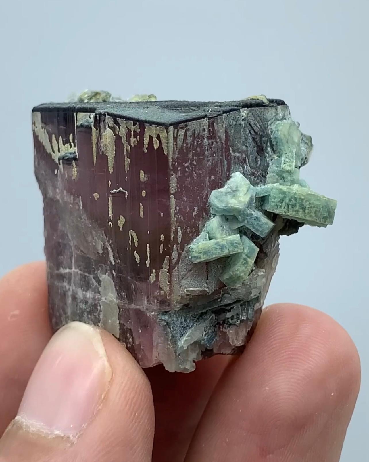 Other Rare Vorobyevite Alkali Beryl On Rubilite Tourmaline Crystal From Afghanistan For Sale