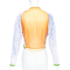 rare VOYAGE INVEST IN THE ORIGINAL green purple union jack cropped cardigan M