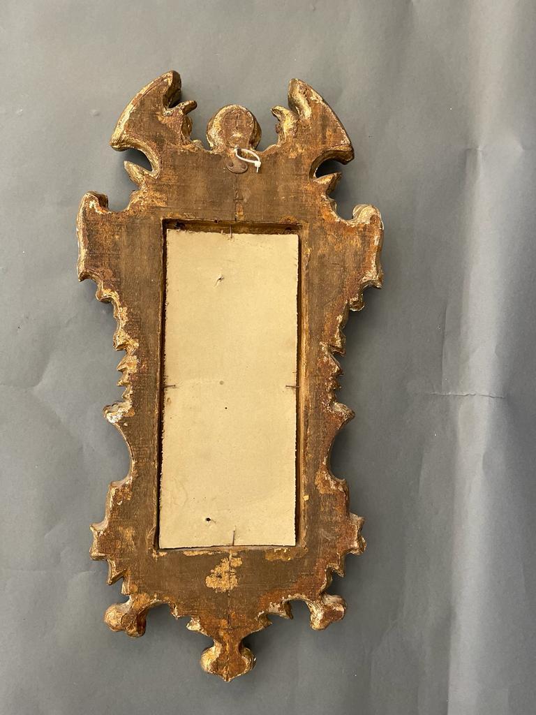 Rare Wall Carved Wood Mirror, Italy 1930s For Sale 4