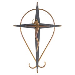 Raro Crucifijo de Pared Viena Alrededor de 1950 'Attr. Hagenauer