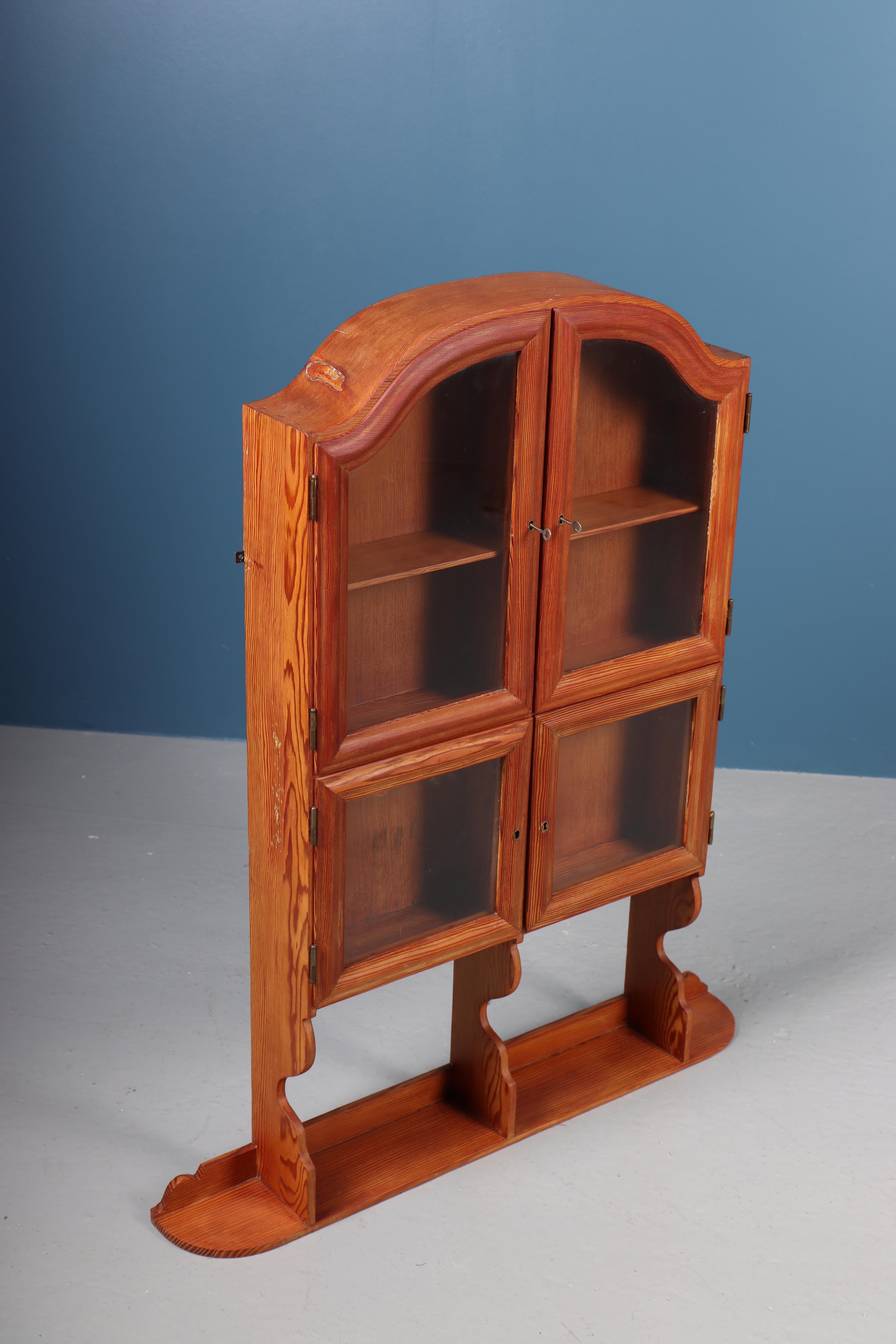 Rare Wall Display Cabinet in Pine Designed by Martin Nyrop for Rud Rasmussen In Good Condition For Sale In Lejre, DK