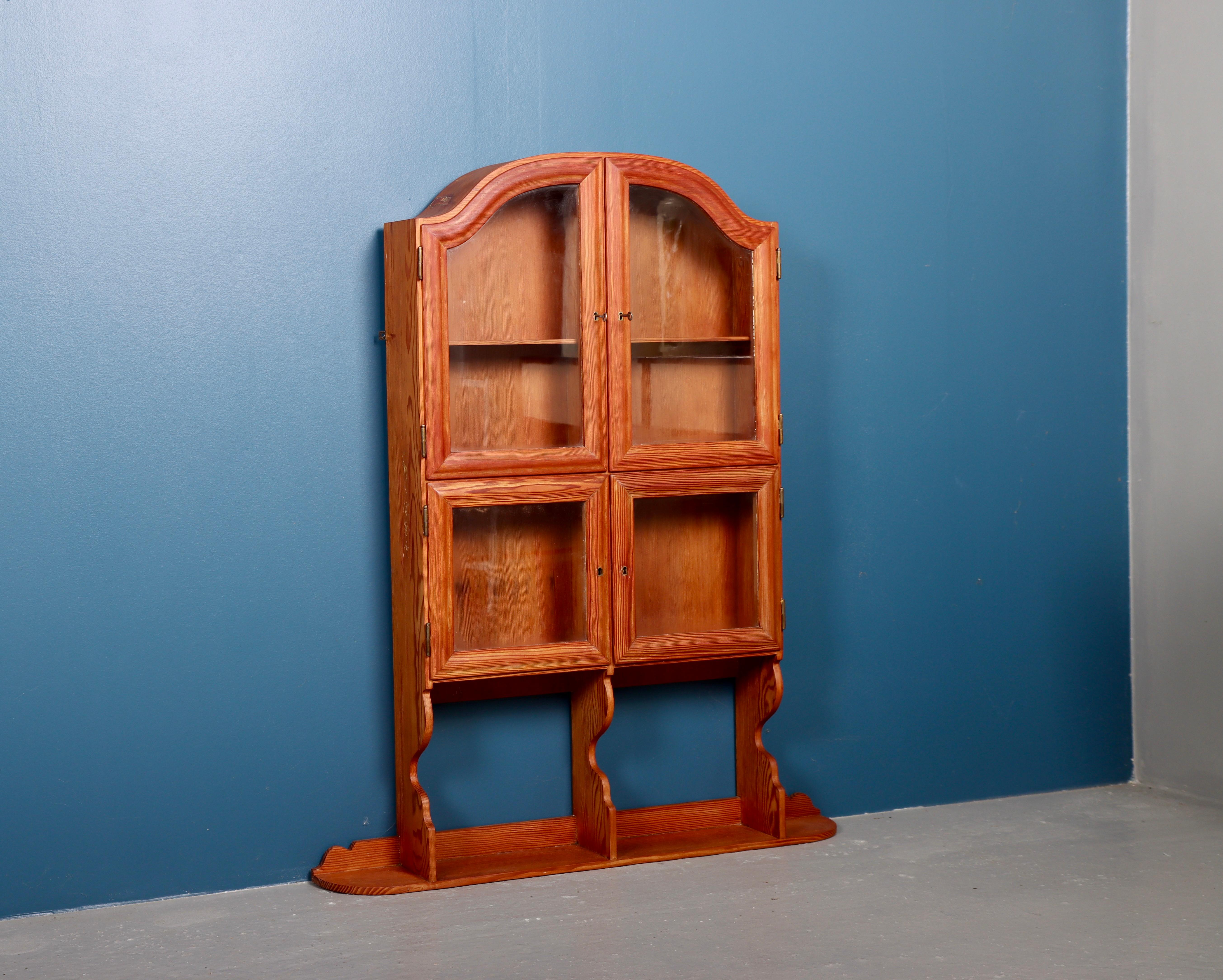 Rare Wall Display Cabinet in Pine Designed by Martin Nyrop for Rud Rasmussen For Sale 1